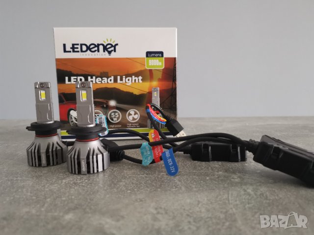 Диодни крушки за фарове CANBUS, Н1 H7  НВ3 Н11 Н4 DC9-32V 55W 9000LM 6500K, снимка 4 - Аксесоари и консумативи - 36636764