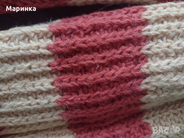 Ръчно плетен вълнен пуловер, снимка 5 - Жилетки - 34904207