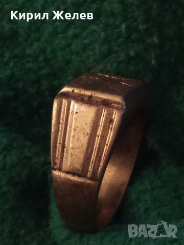 Пръстен стар бронзов ОРНАМЕНТИРАН СТИЛНО с ПОЗЛАТА 18198, снимка 5 - Антикварни и старинни предмети - 33475874