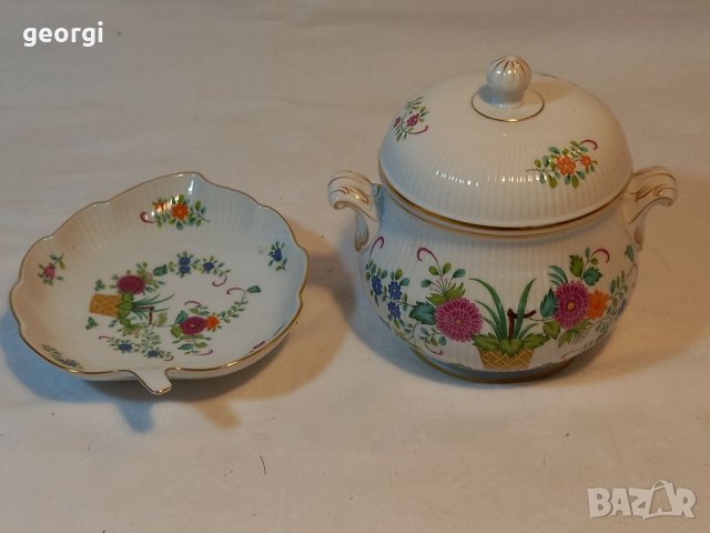 Немска порцеланова фруктиера листо и бонбониера    21/1, снимка 2 - Аксесоари за кухня - 37860536