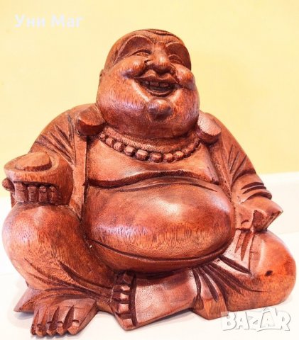 Масивна дървена фигура Буда, подарък сувенир декорация, ръчна изработка, снимка 2 - Декорация за дома - 32413860