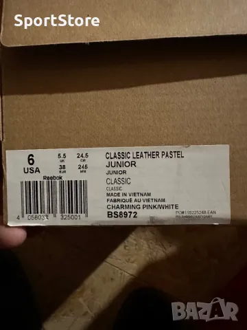 REEBOK Classic Leather Pink Pastel 38, снимка 6 - Маратонки - 48481414
