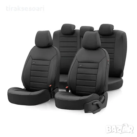 Комплект 4 седалки LUX Черна Тапицерия за седалки Otom Premium PRM101 