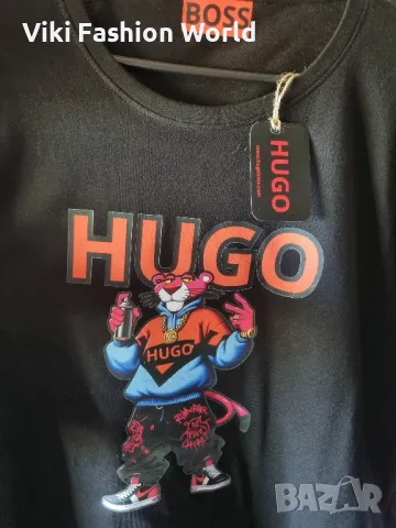 Hugo Boss мъжка тениска черна, снимка 2 - Тениски - 47438302