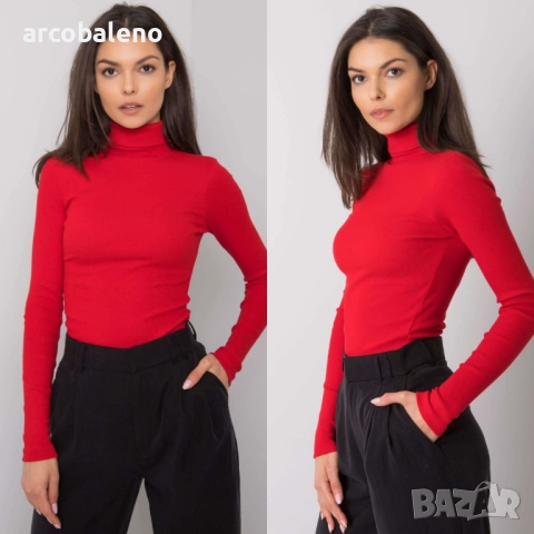 Дамска блуза с оребрена яка Elisee, 6цвята , снимка 18 - Блузи с дълъг ръкав и пуловери - 52370517