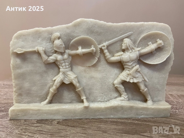 Дуел на гладиатори – мраморен барелеф