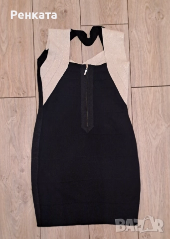 Страхотна елегантна рокля черно и златисто, снимка 6 - Рокли - 52512964