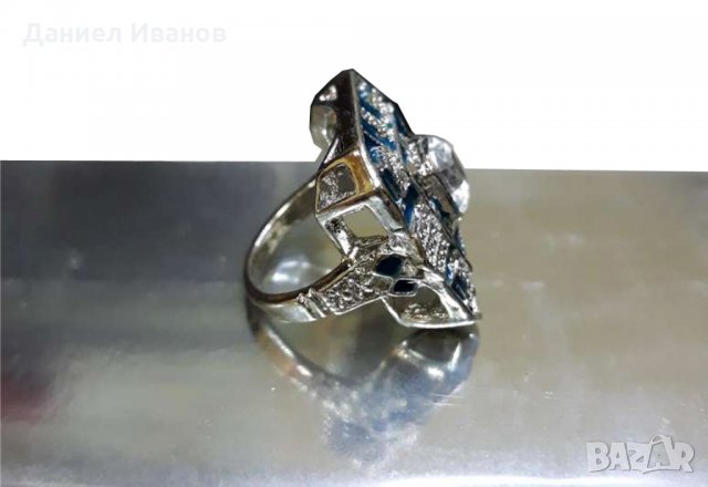 Сребърен пръстен проба 925 с камъни топаз НОВ, снимка 3 - Пръстени - 28402146