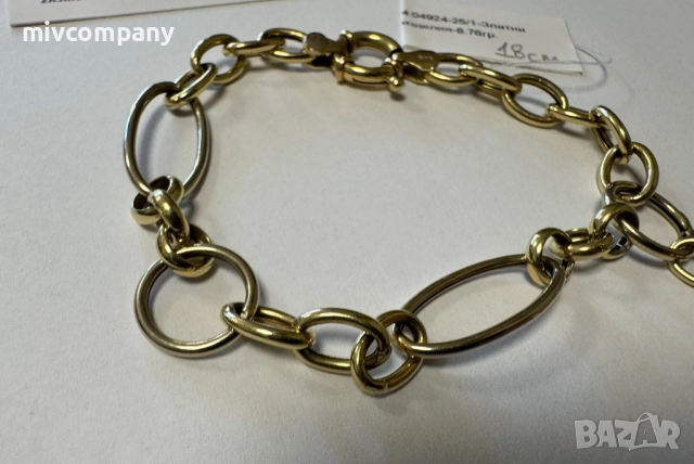 Златна Гривна 8.76гр.18см., снимка 2 - Гривни - 51794440