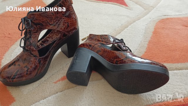 Кафеви обувки , снимка 5 - Дамски обувки на ток - 36688825