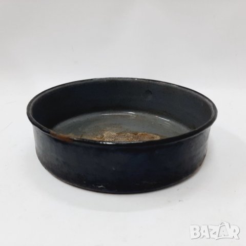 Стара емайлирана кръгла тавичка, паница (8.3), снимка 5 - Антикварни и старинни предмети - 43673768