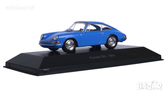 Porsche 901 1964 - мащаб 1:43 на Atlas моделът е нов в PVC дисплей-кейс, снимка 9 - Колекции - 43621486