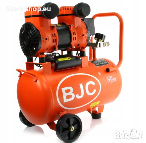 Монофазен безмаслен бутален компресор за въздух 8 бара, 24 л BJC 1.5 kW, 220 л/ми, снимка 4 - Компресори - 43045018