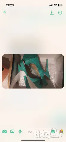 Paolo Botticelli сандали обувки на висок ток тюркоаз зелени сини , снимка 2 - Дамски обувки на ток - 47632786