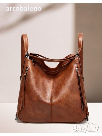 Елегантна дамска кожена чанта-раница 2 в 1, 3цвята - 024, снимка 9 - Чанти - 42008575