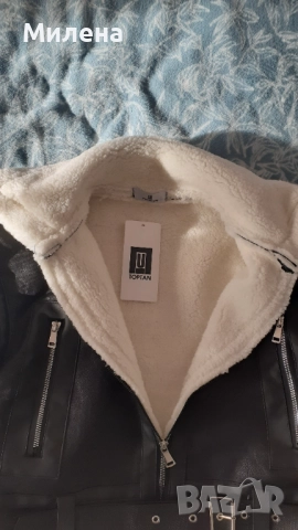НОВО дамско яке с пухче, размер S, снимка 4 - Якета - 52719453
