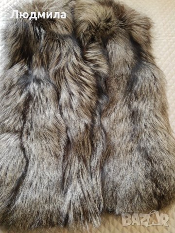 Елек,италиански,нов,сребърна лисица,цели кожи,висок клас,качество, снимка 4 - Елеци - 34871475