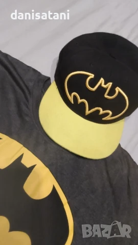 Мъжки Комплект Батман - тениска и шапка, снимка 4 - Тениски - 51143948