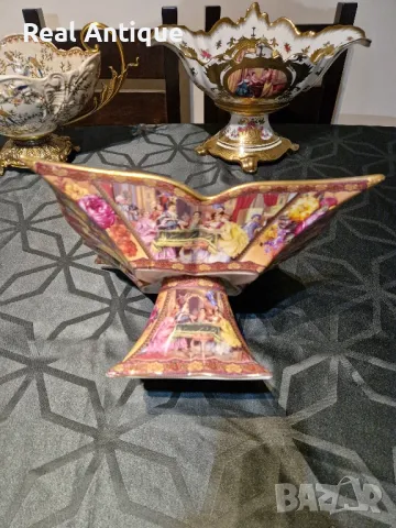 Страхотна голяма антикварна порцеланова фруктиера , снимка 9 - Антикварни и старинни предмети - 49426245