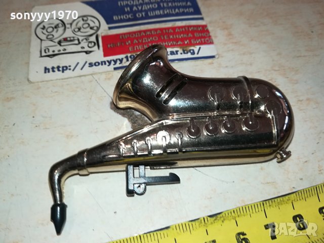 САКСОФОН-НЕМЕТАЛНА ЗАПАЛКА ОТ ГЕРМАНИЯ 2512231014, снимка 5 - Антикварни и старинни предмети - 43541574