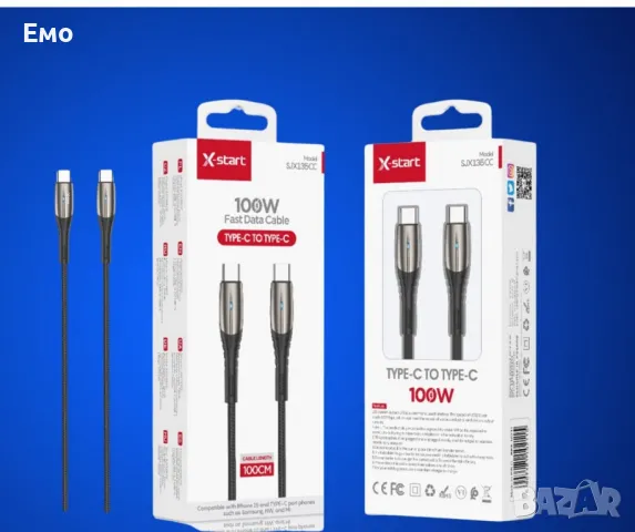 Кабел за бързо зареждане - SJX135CC, Type-C to Type-C - 100W, снимка 2 - Оригинални зарядни - 48476262
