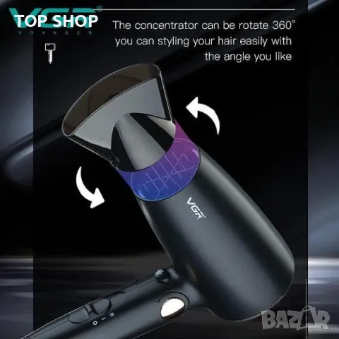 Професионален сгъваем сешоар VGR V-439., снимка 2 - Сешоари - 48818919