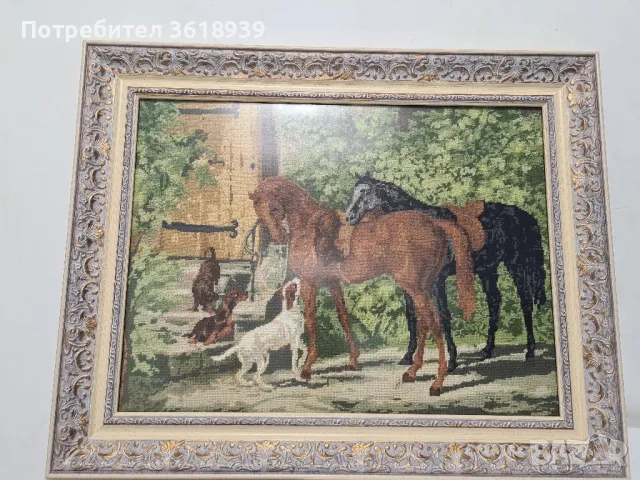 гоблен коне , снимка 3 - Гоблени - 50290579