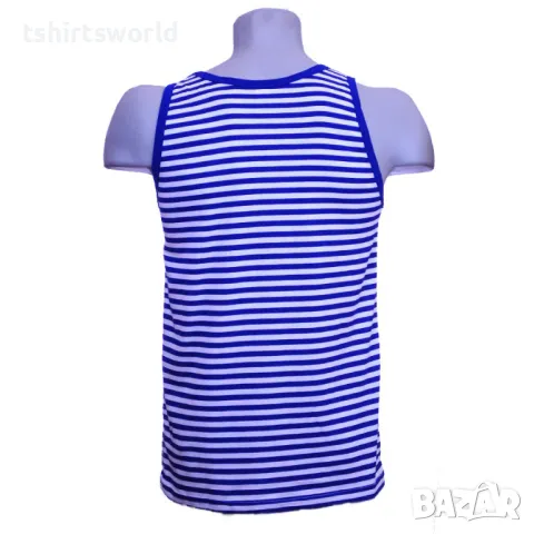 Нов детски класически моряшки потник на синьо и бяло райе, снимка 2 - Детски тениски и потници - 48412569