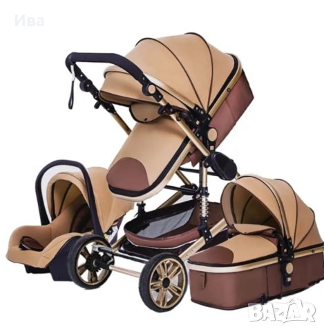 БЕЗПЛАТНА ДОСТАВКА Нова комбинирана бебешка количка 3в1, детска количка с три коша, снимка 4 - Детски колички - 43183764