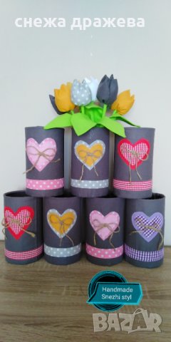 Текстилни лалета, снимка 12 - Изкуствени цветя - 24074189