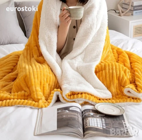 MIULEE Двустранно одеяло от шерпа полар, пухкаво, меко, двустранно, декоративно, луксозно, снимка 5 - Олекотени завивки и одеяла - 51253273
