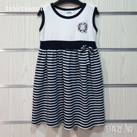 Нова детска моряшка рокличка с висока талия, 12-18 месеца, снимка 2 - Бебешки рокли - 29039761