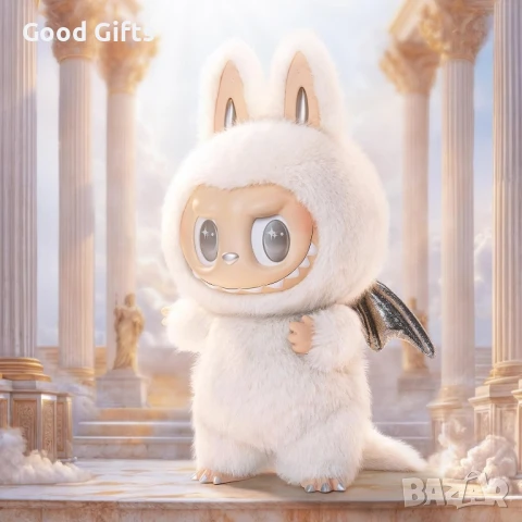 Голямо Labubu Zimomo Angel 38cm Лимитирана серия Лабубу Зимомо бяло, снимка 4 - Плюшени играчки - 51126826