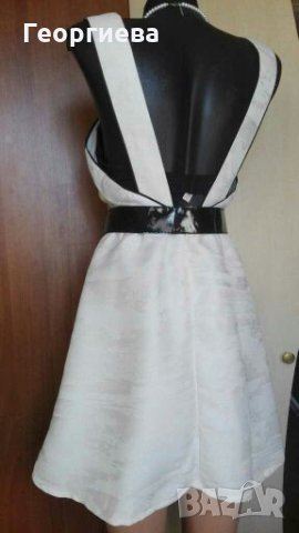 Нова рокля в бяло и екрю, с лек блясък ПРОМОЦИЯ 🍀👗XS,S🍀👗 арт.422, снимка 5 - Рокли - 28263535