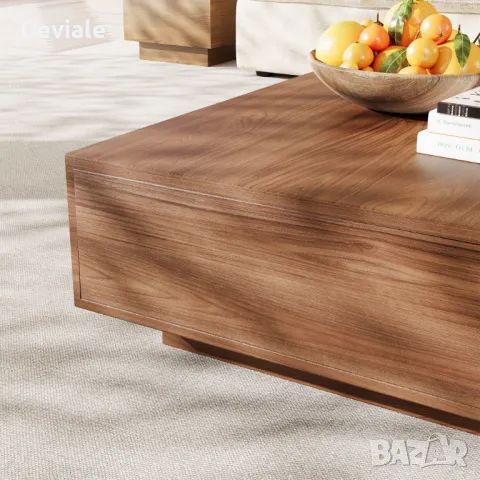 Минималистична масичка за кафе с дървесен фурнир , снимка 8 - Маси - 48396838