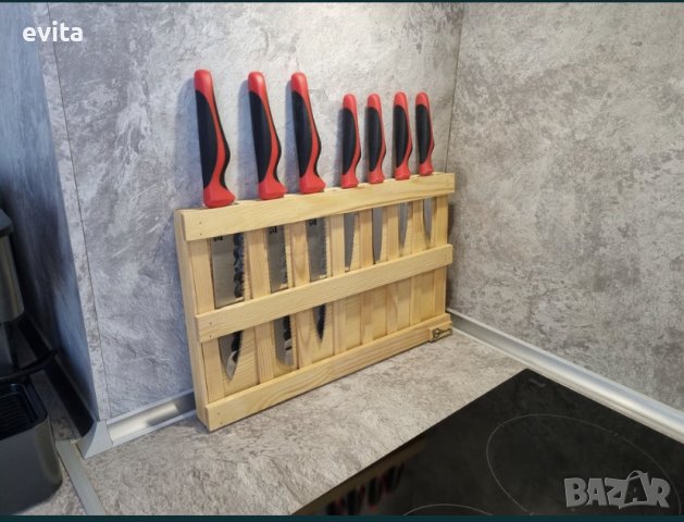 Бутикови стойки за ножове – ръчна изработка от естествено дърво, снимка 7 - Аксесоари за кухня - 39389227