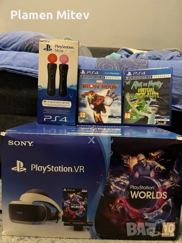 PlayStation 4 VR с камера, move контролери и общо 3 игри