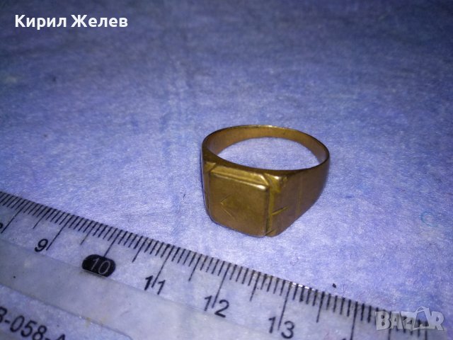 СТАР РУМЪНСКИ РЕТРО ПРЪСТЕН с ПЕЧАТИ 14К и 585 МЕСИНГОВА СПЛАВ РЪЧНА ИЗРАБОТКА За КОЛЕКЦИЯ 21945, снимка 11 - Антикварни и старинни предмети - 40684992