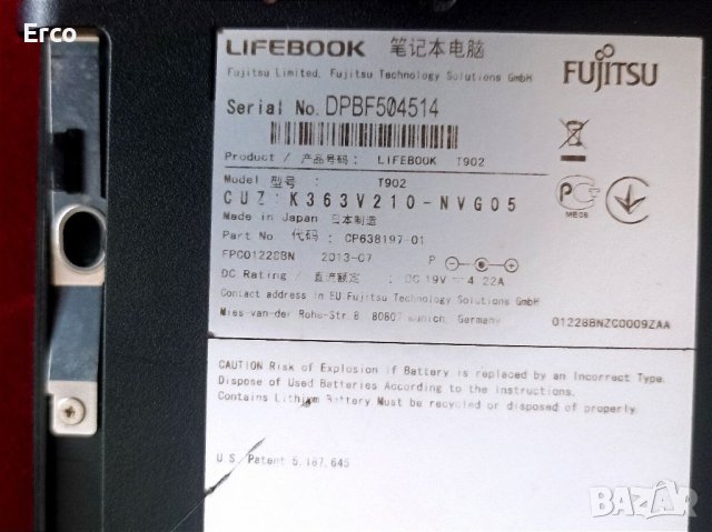 FUJITSU LIFEBOOK T902 цял или на части, снимка 6 - Лаптопи за работа - 38072357