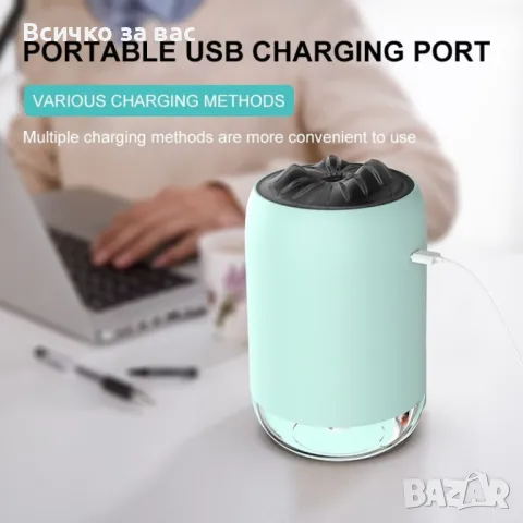 🌫️ Мини ултразвуков портативен овлажнител за въздух и ароматизатор – Свежест и комфорт навсякъде! , снимка 2 - Овлажнители и пречистватели за въздух - 50248941