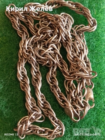 Винтидж сребърна верижка плетка тип ВЪЖЕ майсторска ръчна изработка 52787