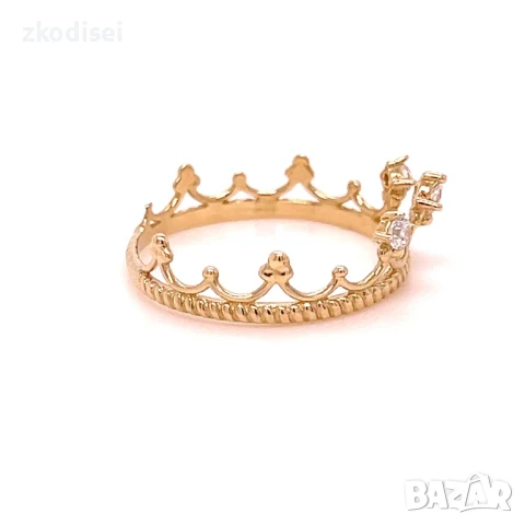 Златен дамски пръстен 1,62гр. 14кр.проба:585 размер:58 модел:32124-4, снимка 2 - Пръстени - 50656763