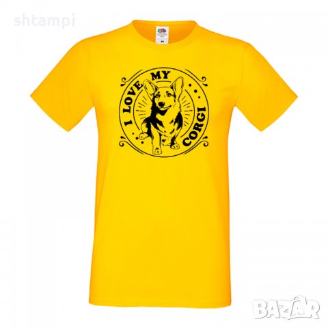 Мъжка тениска I Love My Corgi Dog,Куче, животно,подарък,изненада