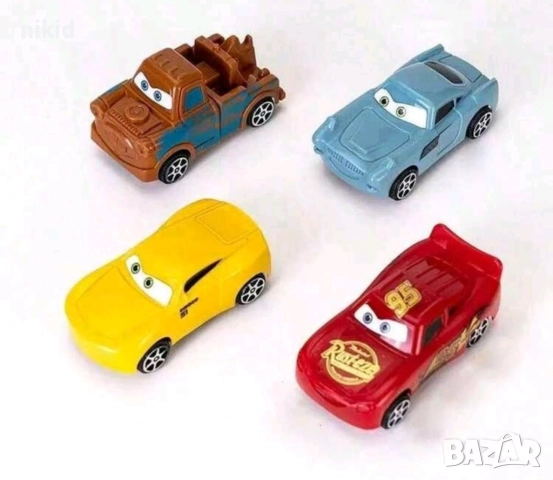 4 бр Макуин Маккуин колите McQueen cars пластмасови колички фигурки играчки за игра и торта, снимка 4 - Коли, камиони, мотори, писти - 51593873