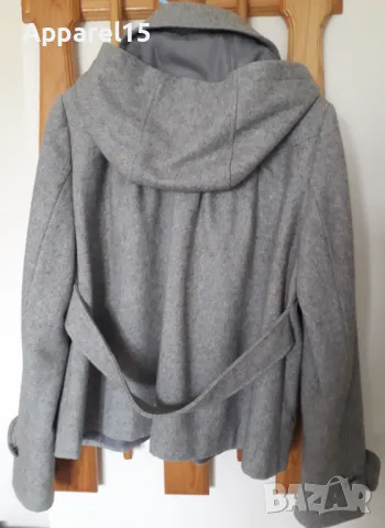 Американско вълнено късо палто с качулка, L, снимка 5 - Палта, манта - 49789604