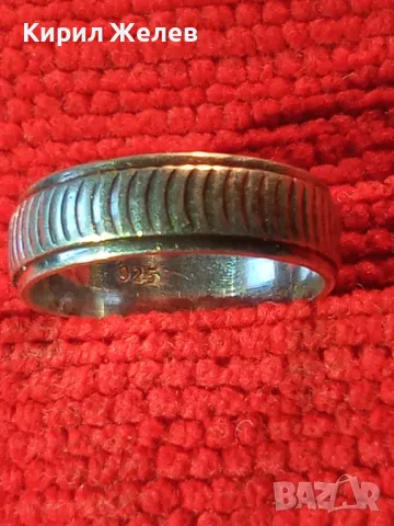 ОРНАМЕНТИРАНА СРЕБЪРНА ХАЛКА ПРЪСТЕН СРЕБРО 925 СТАРА РЪЧНА ИЗРАБОТКА 24350, снимка 8 - Пръстени - 46224422