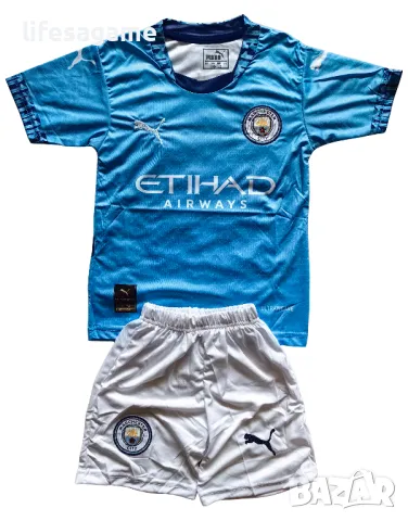 Детски футболен екип Манчестър Сити комплект Холанд тениска Manchester City Haaland шапка гети , снимка 2 - Детски комплекти - 44138781