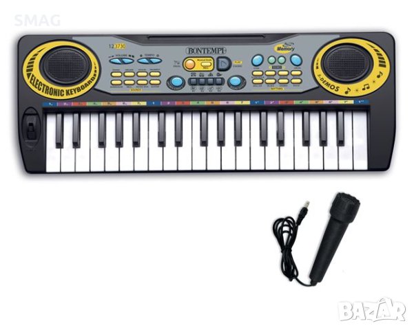 Детски синтезатор с микрофон (37 клавиша) - Bontempi, снимка 3 - Музикални играчки - 43392761