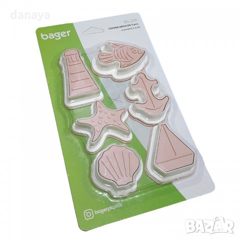 896 Форми за сладки Морски фигури резци за тесто с щампа релеф рибка лодка мида, снимка 2 - Форми - 25187358