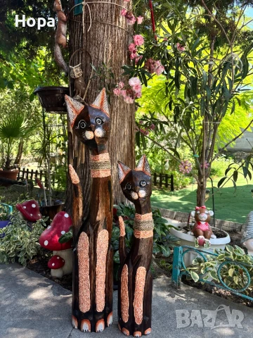 Котки от дърво , снимка 5 - Статуетки - 37531236